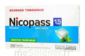 Nicopass 1,5 Mg Pastille Sans Sucre Menthe Fraîcheur Plq/36 à TOULON